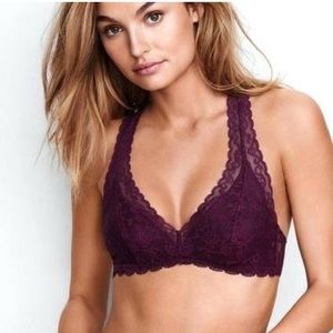 Victorias Secret Maroon Lace Bralette